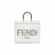 FENDI SUNSHINE MEDIUM - WHITE LEATHER AND ELAPHE SHOPPER 8BH386AHN5F1JU5 (35*31*17cm)