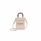 FENDI MINI SUNSHINE SHOPPER - LIGHT GRAY LEATHER AND ELAPHE MINI BAG 8BS051AHN5F1IN0 (18*13*6.5cm)