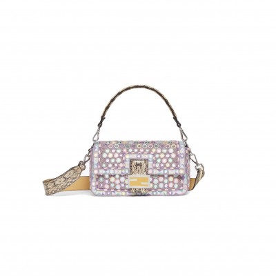 FENDI BAGUETTE - RE-EDITION BAG WITH MULTICOLOR EMBROIDERY 8BR600ALS0F1DMI (27*15*6cm)