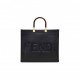 FENDI SUNSHINE MEDIUM - BLACK LEATHER SHOPPER 8BH386ABVLF0KUR (35*31*17cm)