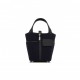 HERMES PICOTIN CARGO 18 BLEU MARINE AND BLACK SWIFT AND TOILE CANVAS PALLADIUM HARDWARE (17.8*12.7*19.1cm)