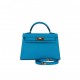 HERMES MINI KELLY SELLIER 20 BLEU FRIDA CHEVRE GOLD HARDWARE (19.1*11.4*5.6cm)