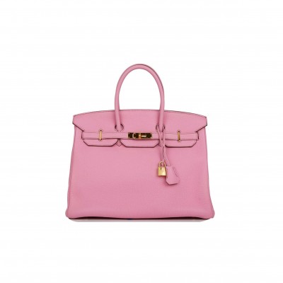 HERMES BIRKIN 35 BUBBLEGUM TOGO GOLD HARDWARE (35cm)