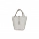 HERMES PICOTIN LOCK 18 GRIS PERLE CLEMENCE PALLADIUM HARDWARE (17.8*12.7*19.1cm)