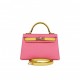 HERMES SPECIAL ORDER (HSS) KELLY MINI SELLIER 20 ROSE AZALEE AND LIME EPSOM GOLD HARDWARE (19.1*11.4*5.6cm)