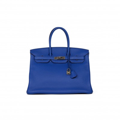 HERMES BIRKIN 35 BLEU ELECTRIC TOGO PALLADIUM HARDWARE (35cm)