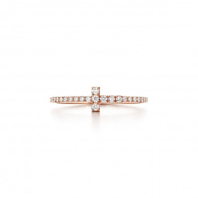 Tiffany T Diamond Wire Band Ring in 18k Rose Gold