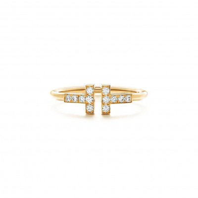 Tiffany T Diamond Wire Ring in 18k Gold