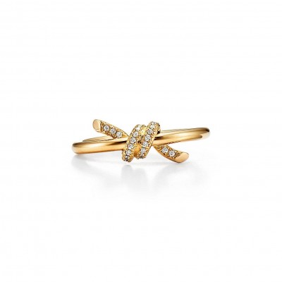 TIFFANY KNOT RING IN YELLOW GOLD WITH DIAMONDS