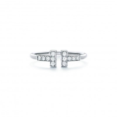 Tiffany T Diamond Wire Ring in 18k White Gold