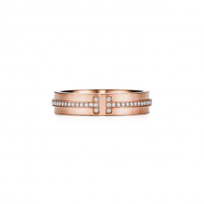 Tiffany T Narrow Diamond Ring in 18k Rose Gold