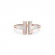 TIFFANY T WIRE RING IN ROSE GOLD WITH MOTHER-OF-PEARL