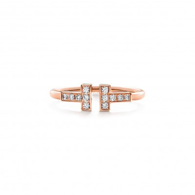 Tiffany T Diamond Wire Ring in 18k Rose Gold