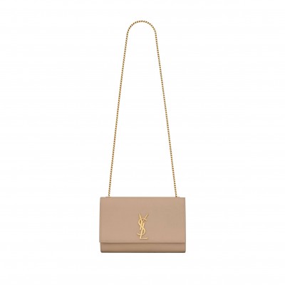 YSL KATE MEDIUM CHAIN BAG IN GRAIN DE POUDRE EMBOSSED LEATHER 364021BOW0J2721 (24*14.5*5.5cm)