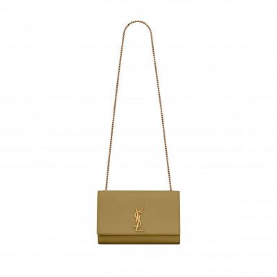 YSL KATE MEDIUM CHAIN BAG IN GRAIN DE POUDRE EMBOSSED LEATHER 364021BOW0W3321 (24*14.5*5.5cm)