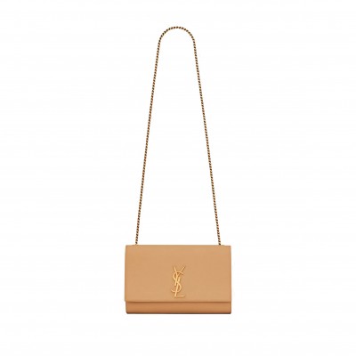 YSL KATE MEDIUM CHAIN BAG IN GRAIN DE POUDRE EMBOSSED LEATHER 364021BOW0W7019 (24*14.5*5.5cm)