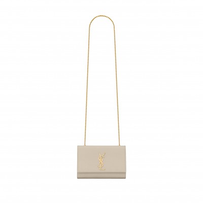 YSL KATE SMALL CHAIN BAG IN GRAIN DE POUDRE EMBOSSED LEATHER 469390BOW0J9207 (29*20*7.5cm)