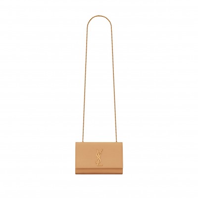 YSL KATE SMALL CHAIN BAG IN GRAIN DE POUDRE EMBOSSED LEATHER 469390BOW0W7019 (20*12.5*5cm)