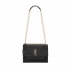 YSL SUNSET LARGE CHAIN BAG IN CROCODILE-EMBOSSED SHINY LEATHER 498779DND0J1000 (27*18*8cm)