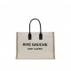 YSL RIVE GAUCHE TOTE BAG IN LINEN AND LEATHER 499290FAABR9054 (48*36*16cm)