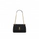 YSL JAMIE MEDIUM CHAIN BAG IN SATIN AND LEATHER 515821FAAUF1000 (25*15*7.5cm)