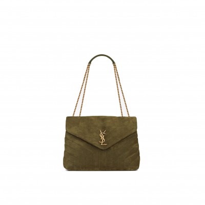 YSL LOULOU MEDIUM IN QUILTED SUEDE 5749461U8673206 (32*22*12cm)