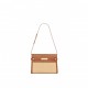 YSL MANHATTAN SHOULDER BAG IN RAFFIA AND VEGETABLE-TANNED LEATHER 579271FAA7D9783 (29*20*7.5cm)