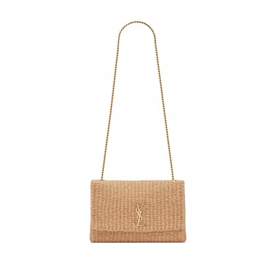 YSL KATE MEDIUM SUPPLE CHAIN BAG IN RAFFIA 580065FABK39551 (28.5*20*6cm)