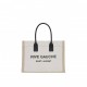 YSL RIVE GAUCHE SMALL TOTE BAG IN LINEN AND LEATHER 617481FAABR9054 (39*31*18cm)