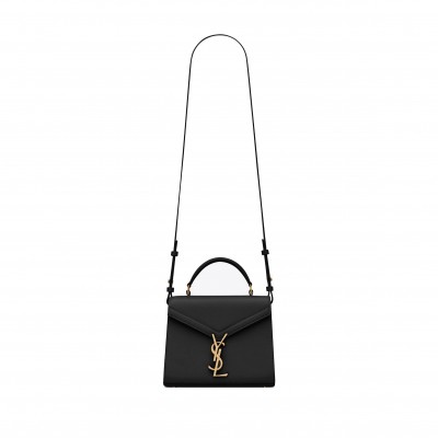 YSL CASSANDRA MINI TOP HANDLE BAG IN GRAIN DE POUDRE EMBOSSED LEATHER 623930BOW0W1000 (20*16*7.5cm)