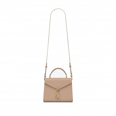 YSL CASSANDRA MINI TOP HANDLE BAG IN GRAIN DE POUDRE EMBOSSED LEATHER 623930BOW0W2721 (20*16*7.5cm)