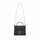 YSL CASSANDRA MEDIUM TOP HANDLE BAG IN GRAIN DE POUDRE EMBOSSED LEATHER 623931BOW0W1000 (24.5*20*11.5cm)