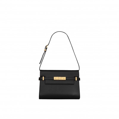 YSL MANHATTAN SMALL SHOULDER BAG IN BOX SAINT LAURENT LEATHER 6756260SX0W1000 (24*17.5*6cm)