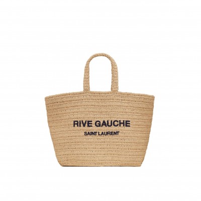 YSL RIVE GAUCHE SUPPLE TOTE BAG IN RAFFIA CROCHET 688864GAAA12086 (38*35*14.5cm)