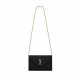 YSL CASSANDRE MATELASSÉ CHAIN WALLET IN GRAIN DE POUDRE EMBOSSED LEATHER 377828BOW011000 (22.5*14*4cm)