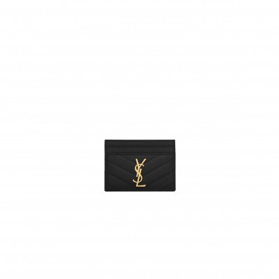 YSL CASSANDRE MATELASSÉ CARD CASE IN GRAIN DE POUDRE EMBOSSED LEATHER 423291BOW011000 (10.5*7.5*0.5cm)