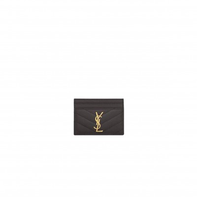 YSL CASSANDRE MATELASSÉ CARD CASE IN GRAIN DE POUDRE EMBOSSED LEATHER 423291BOW011112 (10.5*7.5*0.5cm)