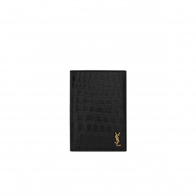 YSL TINY CASSANDRE PASSPORT CASE IN CROCODILE-EMBOSSED LEATHER 607659DZEDW1000 (14*10*1.5cm)