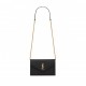 YSL CASSANDRE MATELASSÉ ENVELOPE CHAIN WALLET IN GRAIN DE POUDRE EMBOSSED LEATHER 742920BOW011000 (19*12.5*3.5cm)