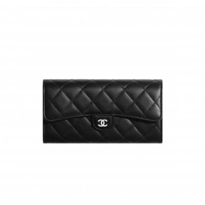 CHANEL CLASSIC LONG FLAP WALLET SILVER HARDWARE  AP0241 Y01480 C3906 （19.5*10.5*3cm）