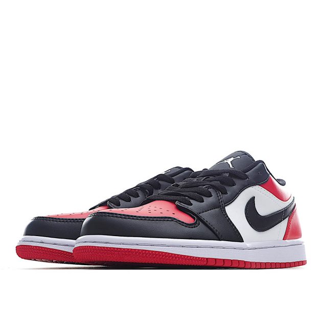  Air Jordan 1 Low Low Top Retro Culture Basketball Shoes Black Red Toe