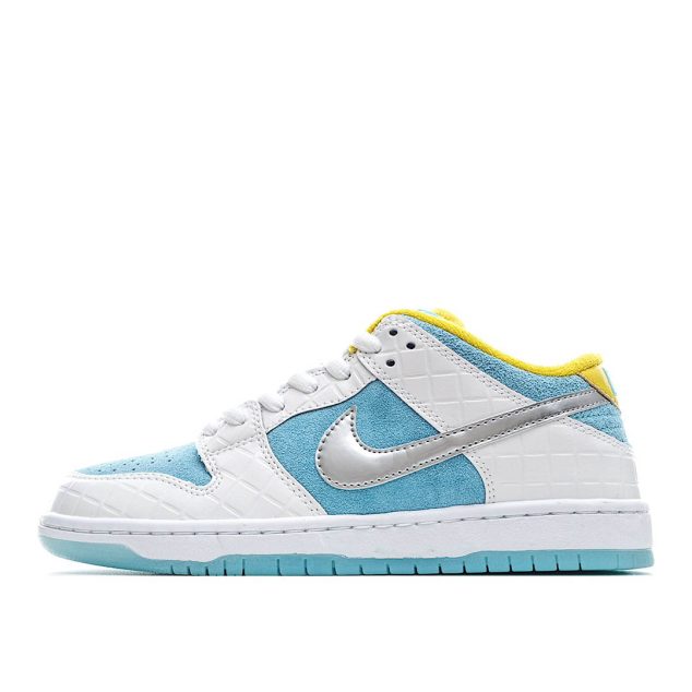  FTC Skateboarding x Nike SB Dunk Low Pro QSLAGOON PULSE Diamond Silver Ice Blue