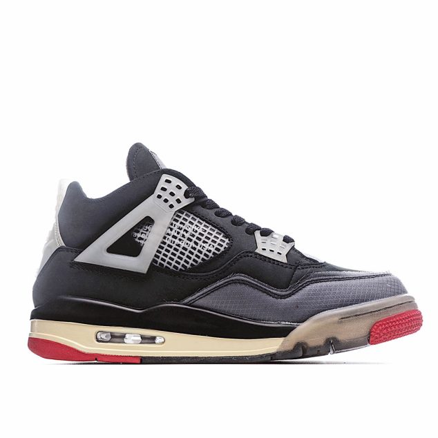  Air Jordan AJ4 RetroCream Cicada Wing Black Gray Red