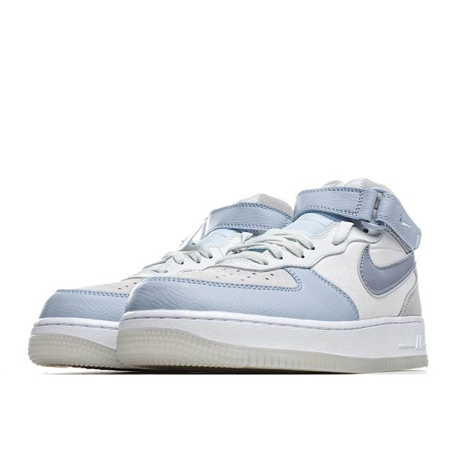  Nike Air Force 1 07 AF1 Light Armoury Blue Mid-Top Sneakers