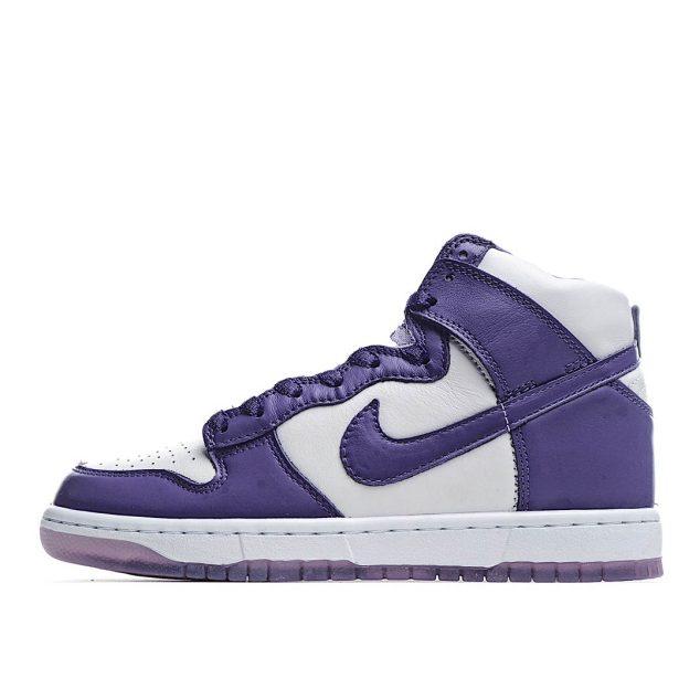  Nike Dunk High WMNS “Varsity Purple SB Sneakers High Top White Purple