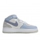  Nike Air Force 1 07 AF1 Light Armoury Blue Mid-Top Sneakers