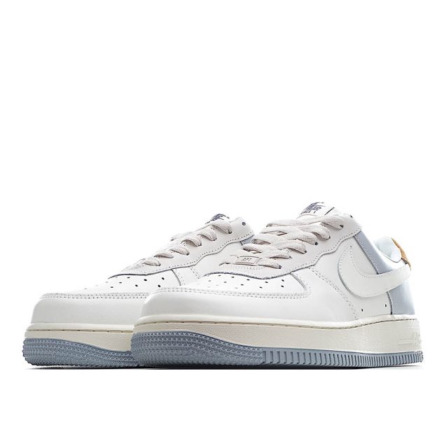  Nike Air Force 1 07 White Grey Blue Yellow