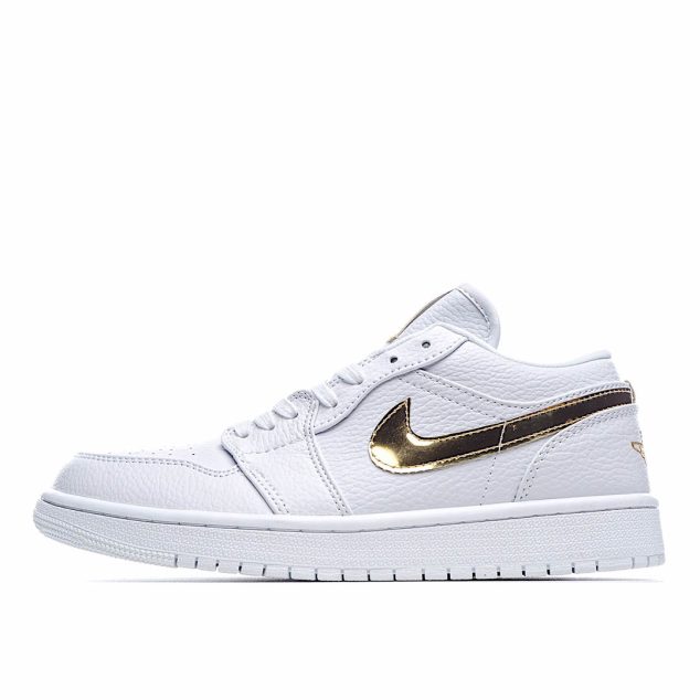  Wmns Air Jordan 1 Retro Low ‘White Metallic Gold’