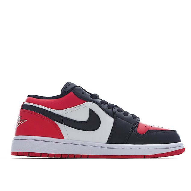  Air Jordan 1 Low Low Top Retro Culture Basketball Shoes Black Red Toe