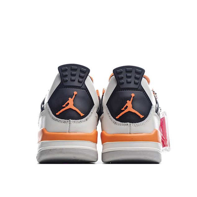  Air Jordan 4 Line Sand White Black Orange